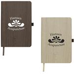 SH6125 5" x 8" Woodgrain Look Notebook With Custom Imprint